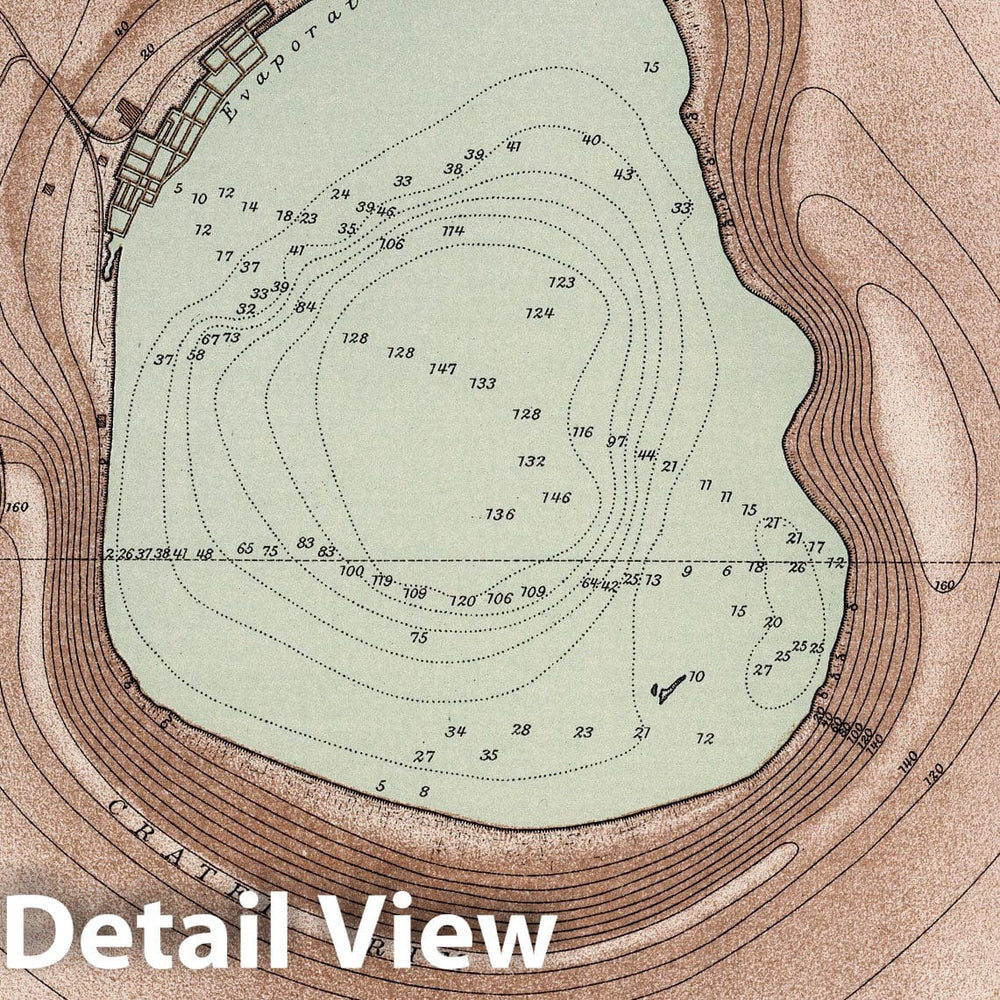 Historic Map : Geology Book - 1885 Plate XVI: Soda Lakes near Ragtown, Nevada - Vintage Wall Art