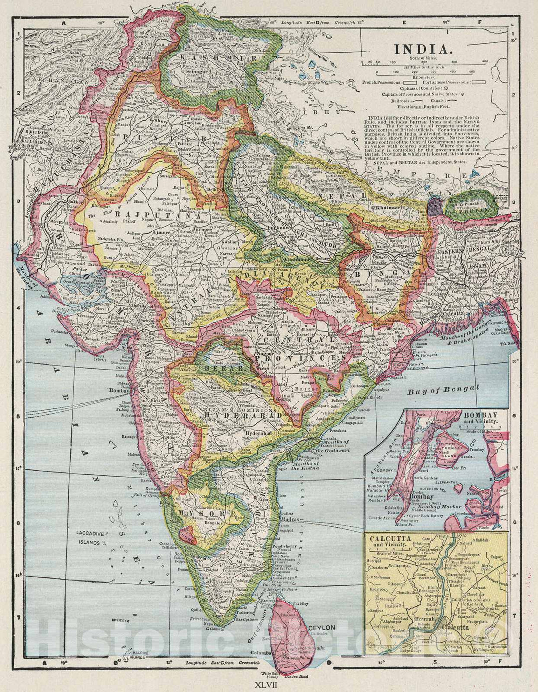 Historic Map : 1925 India. - Vintage Wall Art