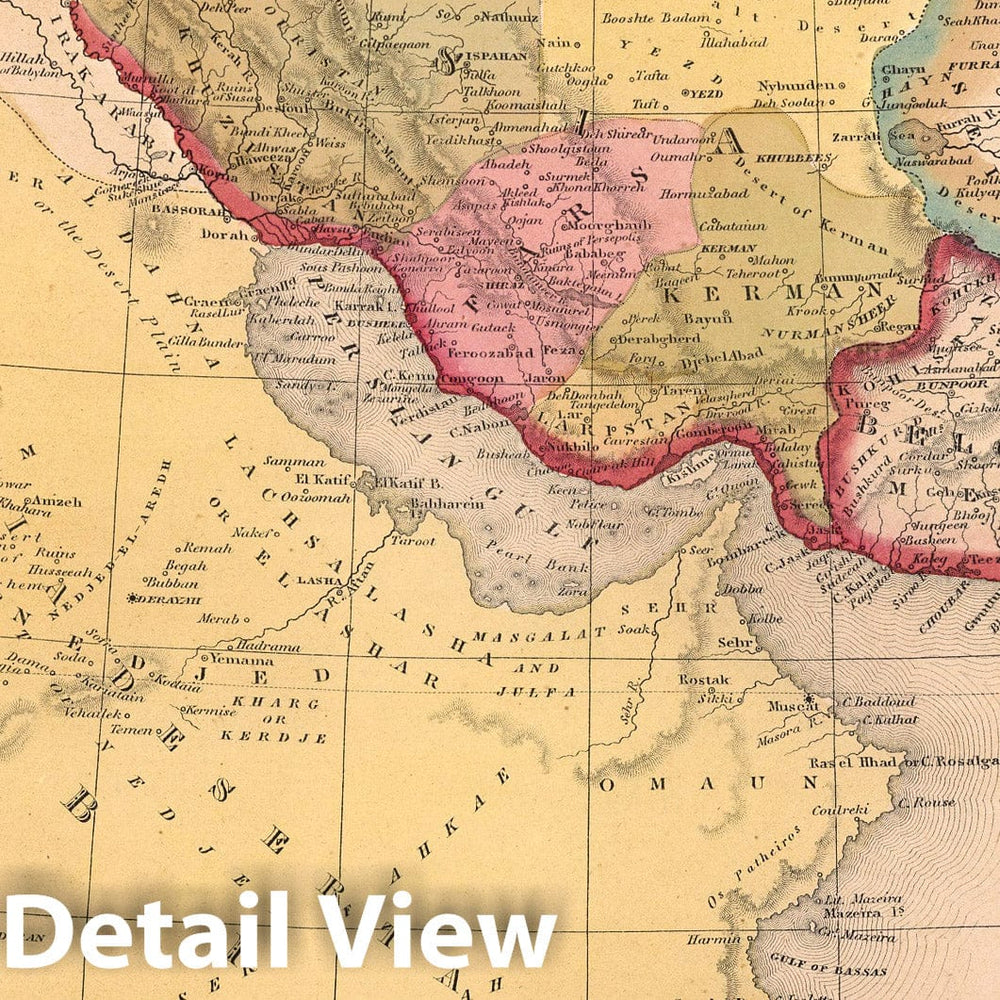 Historic Map : 1850 Persia, Arabia, c. - Vintage Wall Art