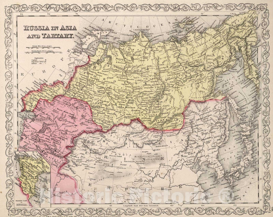 Historic Map : 1859 Russia in Asia and Tartary. v1 - Vintage Wall Art