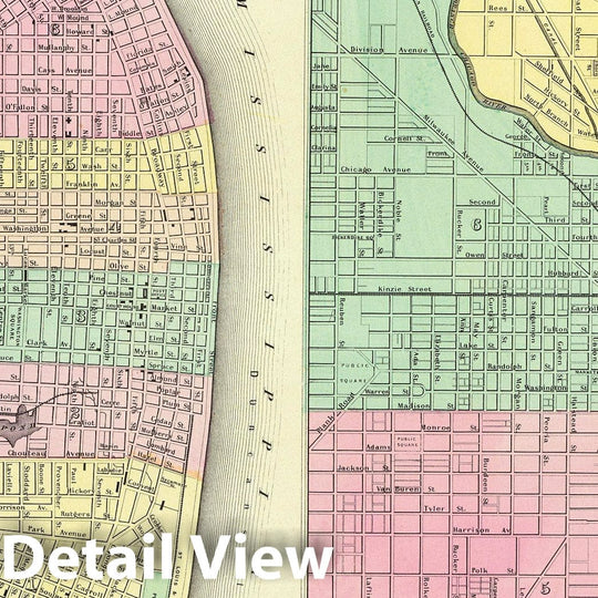 Historic Map : 1856 The City Of St. Louis Missouri. (with) The City Of Chicago Illinois. - Vintage Wall Art