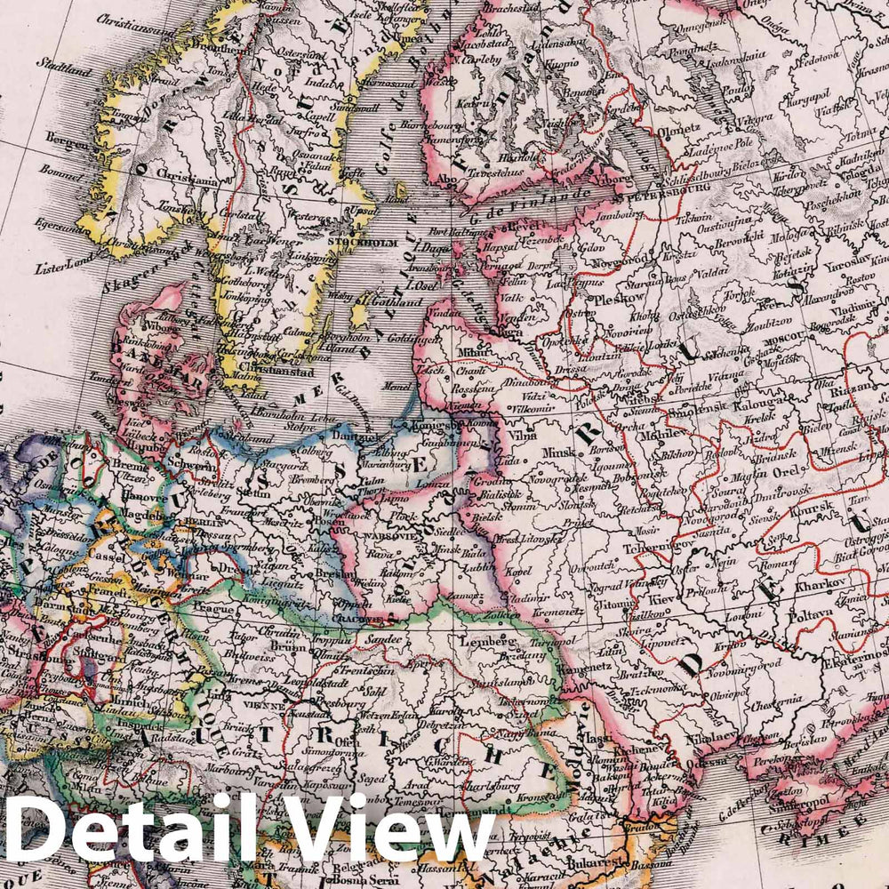 Historic Map : 1832 28. Carte Physique et politique d'Europe. - Vintage Wall Art