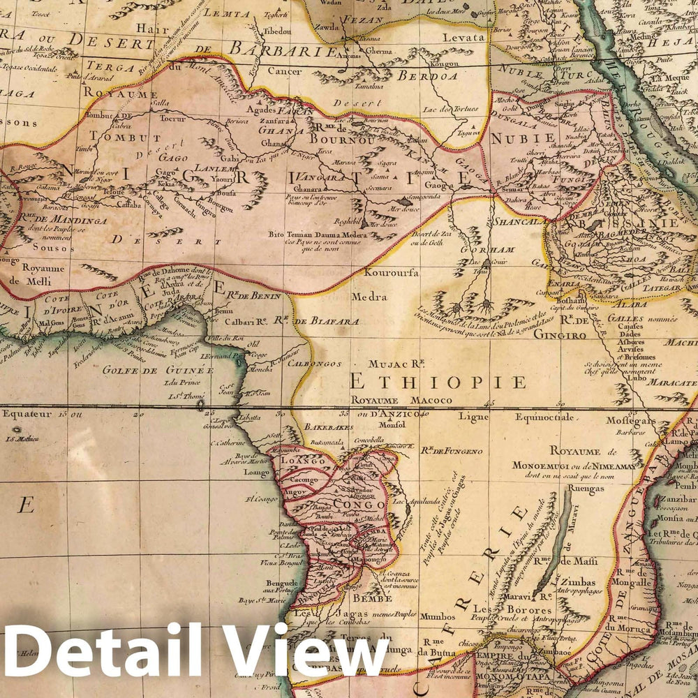 Historic Map : Middle East, Africa 1769 L'Afrique divisee en ses principaux etats , Vintage Wall Art