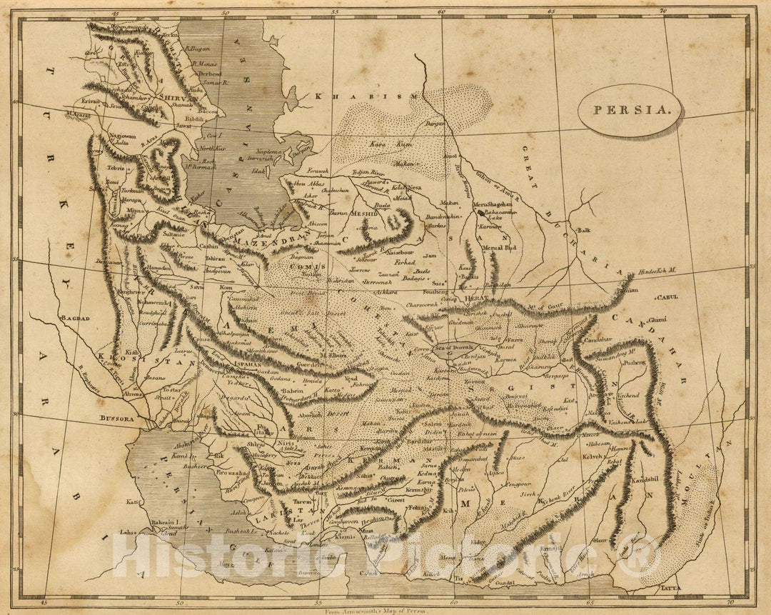 Historic Map : 1812 Persia. - Vintage Wall Art