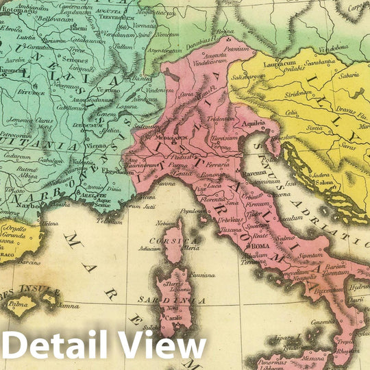 Historic Map : Italy; Spain, Mediterranean 1826 Patriarchati Occidentalis. (1826) , Vintage Wall Art