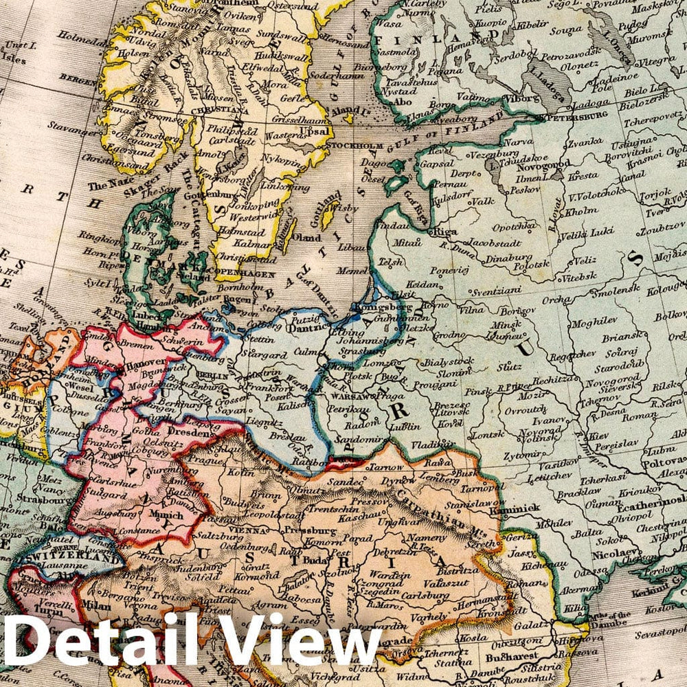 Historic Wall Map : 1832 Europe. v1 - Vintage Wall Art