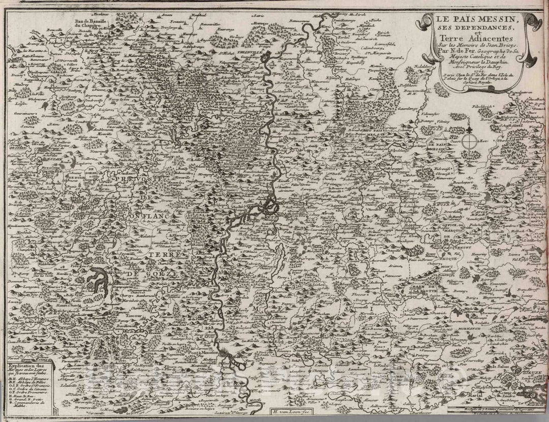 Historic Map : 1705 La Pais Messin, ses Dependances, et Terre Adjacentes, France. - Vintage Wall Art