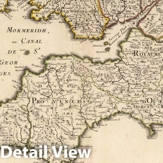 Historic Map : 1679 West provinces formerly Kingdom of Westsex, England. - Vintage Wall Art