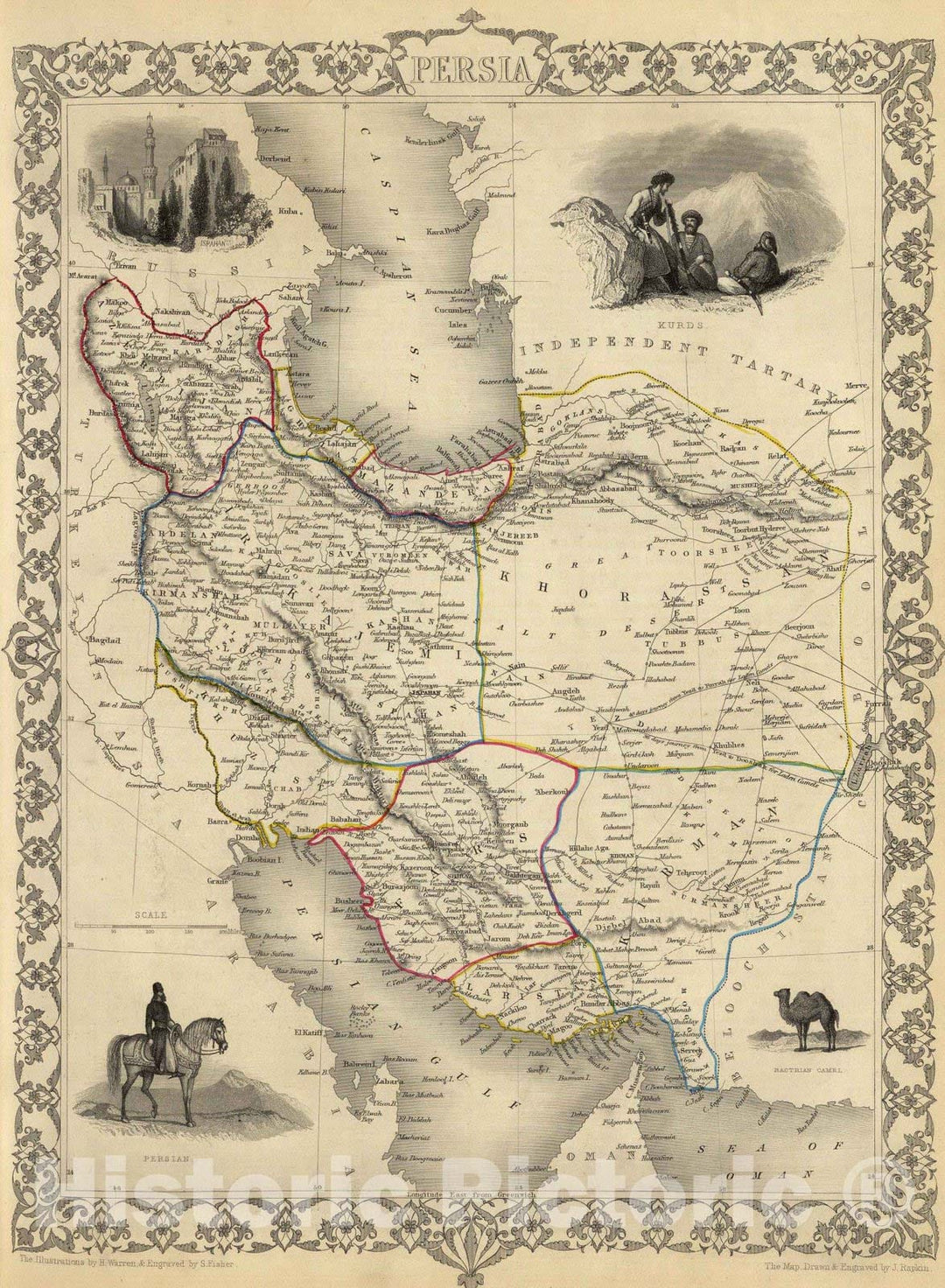 Historic Map : 1851 Persia. - Vintage Wall Art