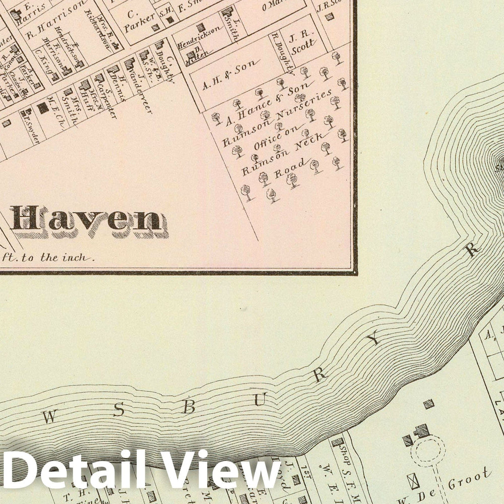 Historic Map : 1878 Oceanic and Fair Haven. - Vintage Wall Art