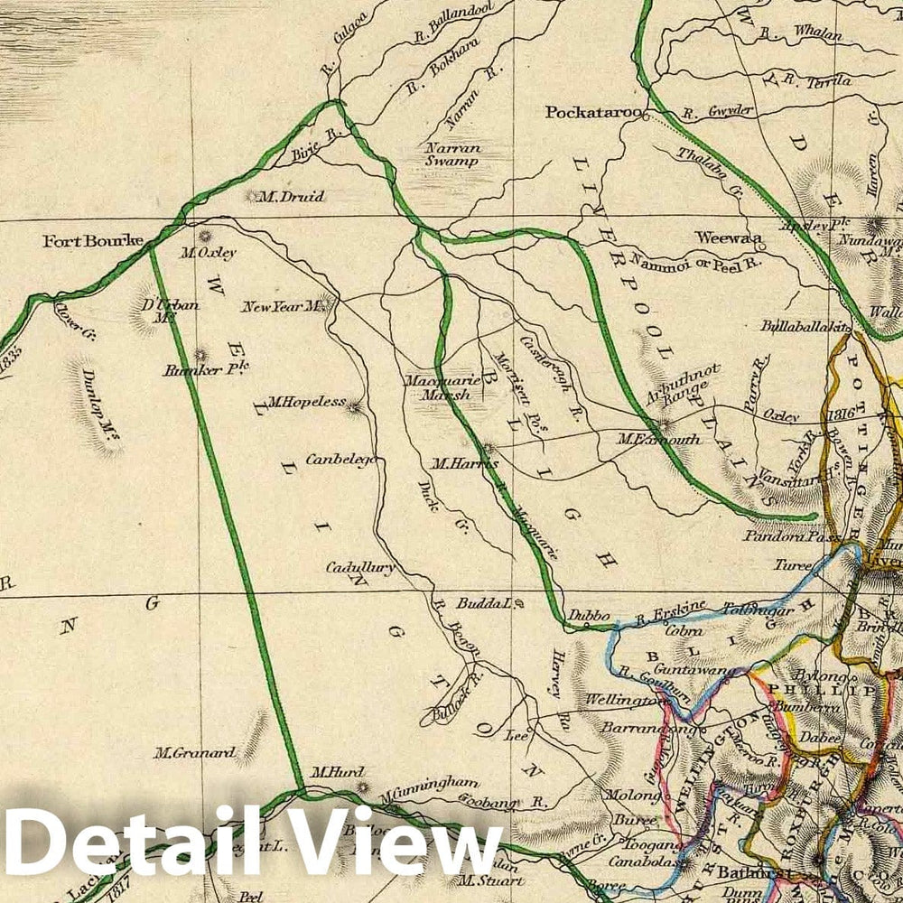 Historic Map : 1851 New South Wales. - Vintage Wall Art