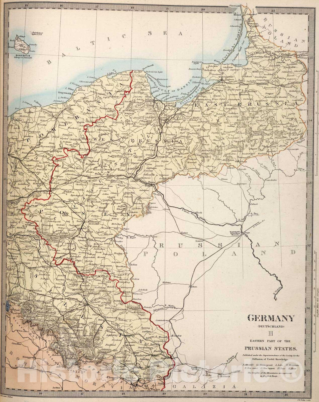 Historic Map : 1865 Germany (Deutchland) II. Eastern Part of the Prussian States. - Vintage Wall Art