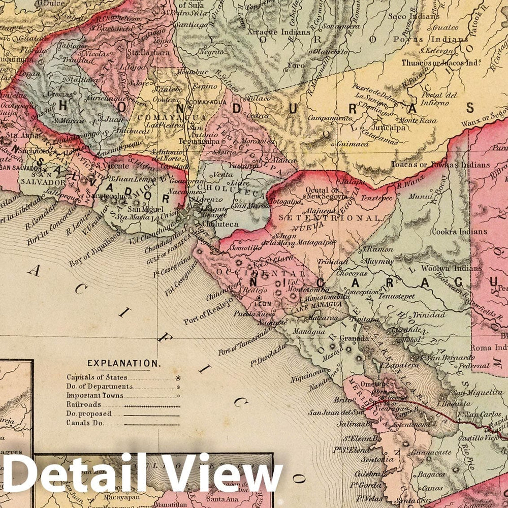 Historic Map : 1859 Central America v2 - Vintage Wall Art