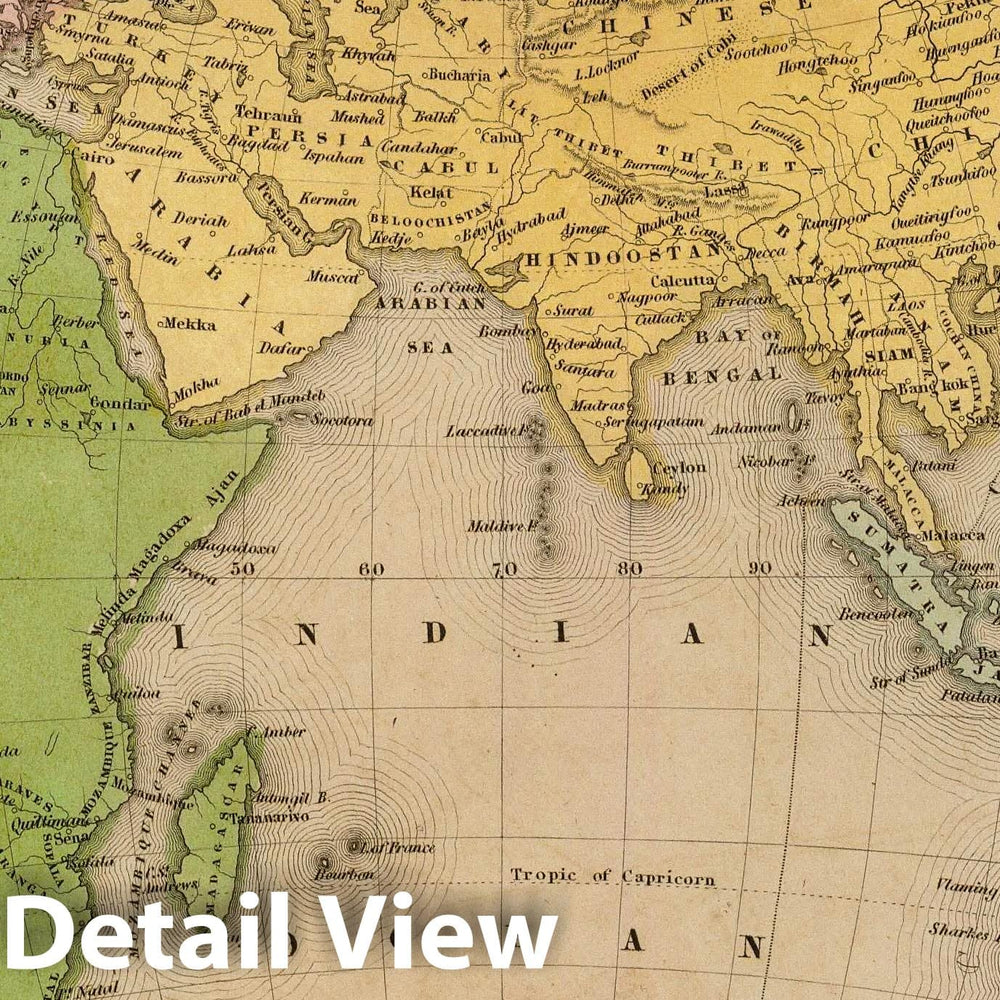 Historic Map : 1841 Eastern Hemisphere. - Vintage Wall Art