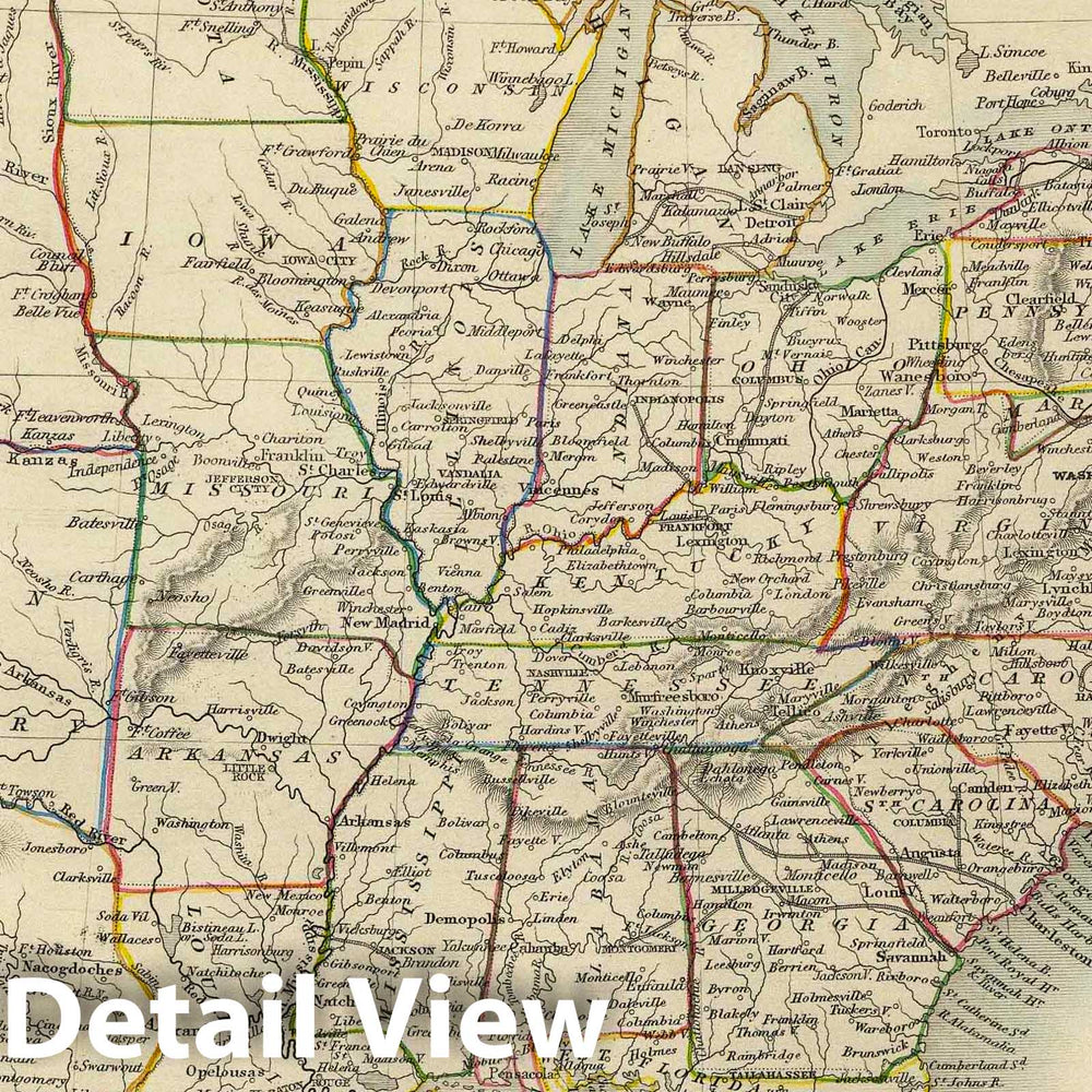 Historic Map : 1851 United States. - Vintage Wall Art