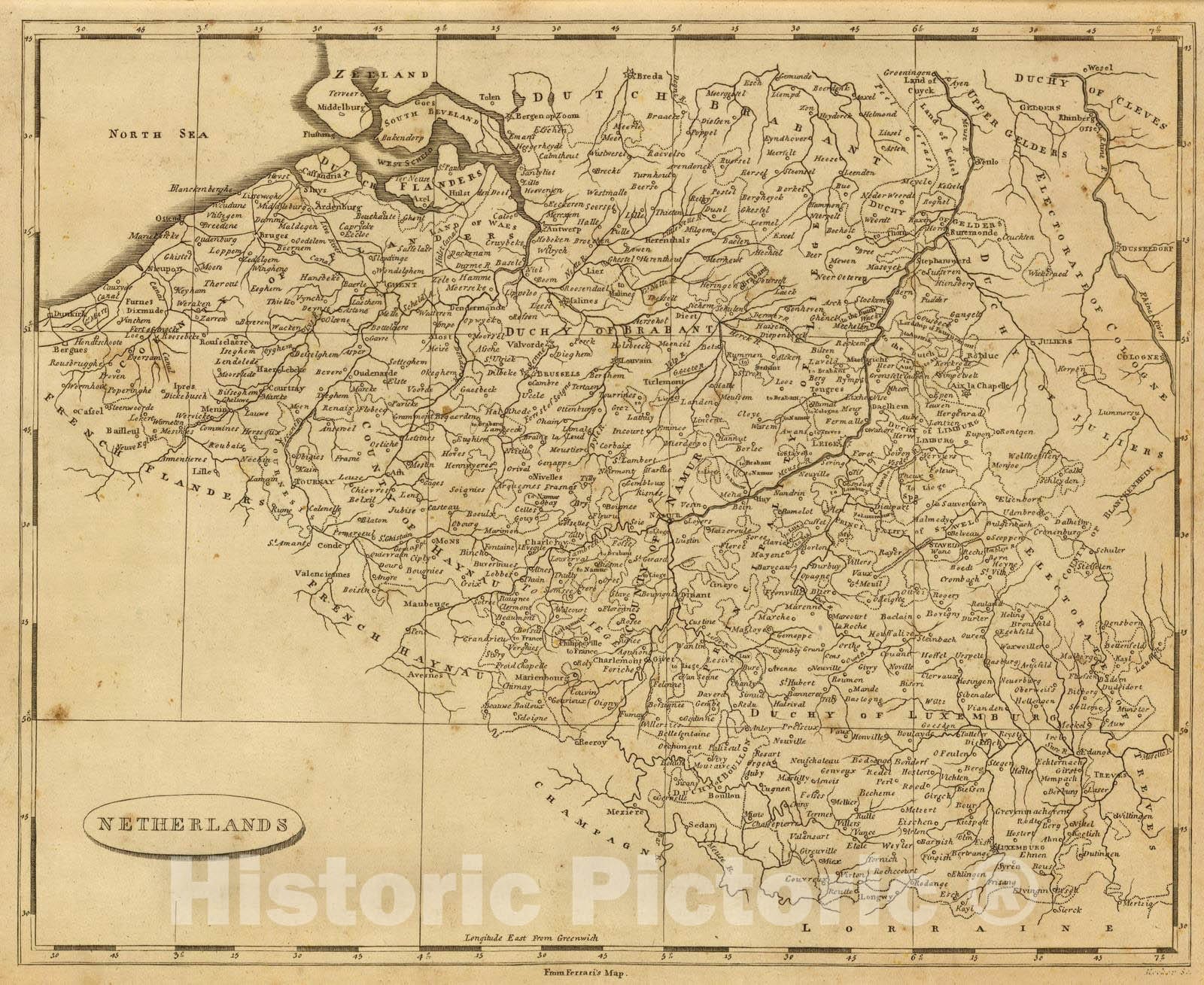 Historic Wall Map : 1812 Netherlands. - Vintage Wall Art