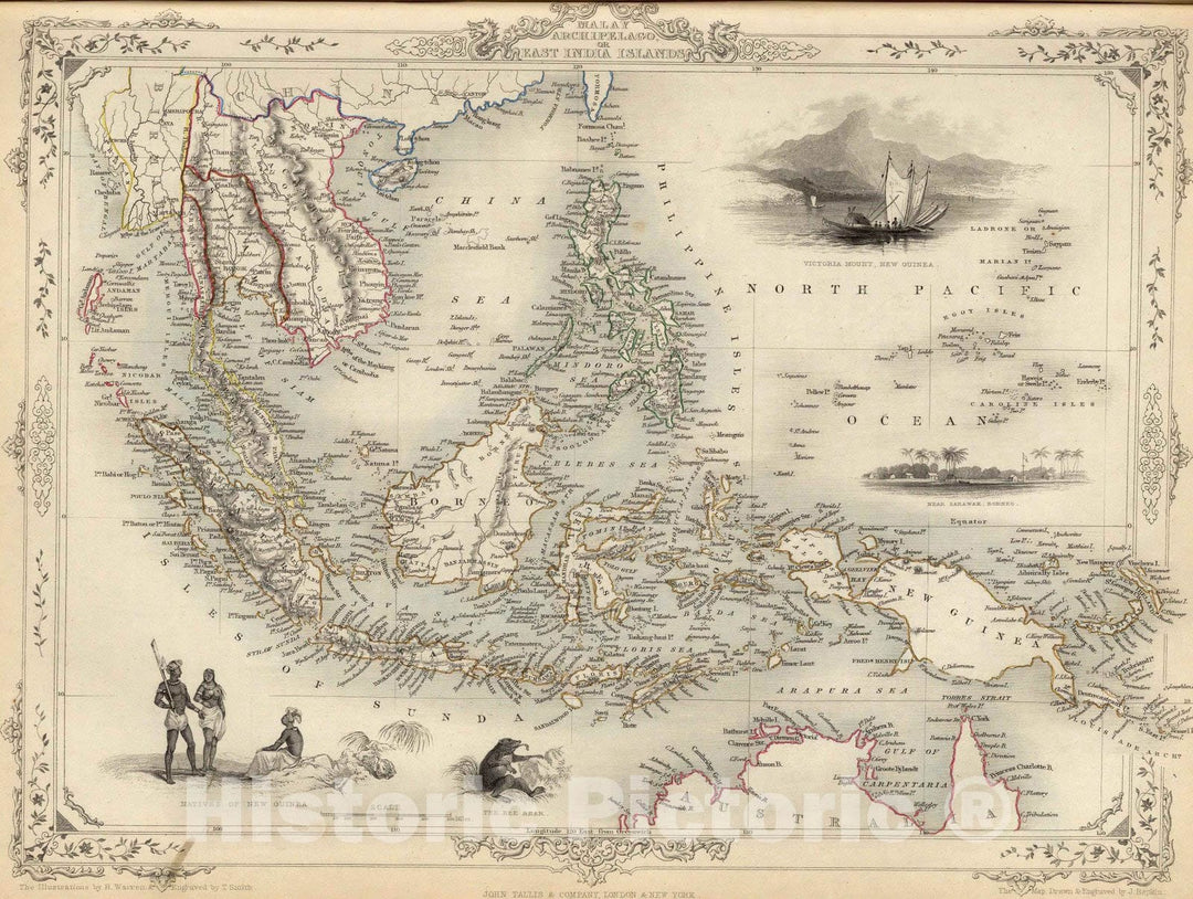 Historic Map : 1851 Malay Archipelago, Or East India Islands. - Vintage Wall Art