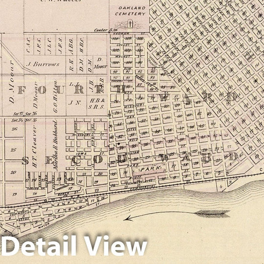 Historic Map : 1875 Plans of Keokuk, Forest City, Greene and Garner, State of Iowa. - Vintage Wall Art