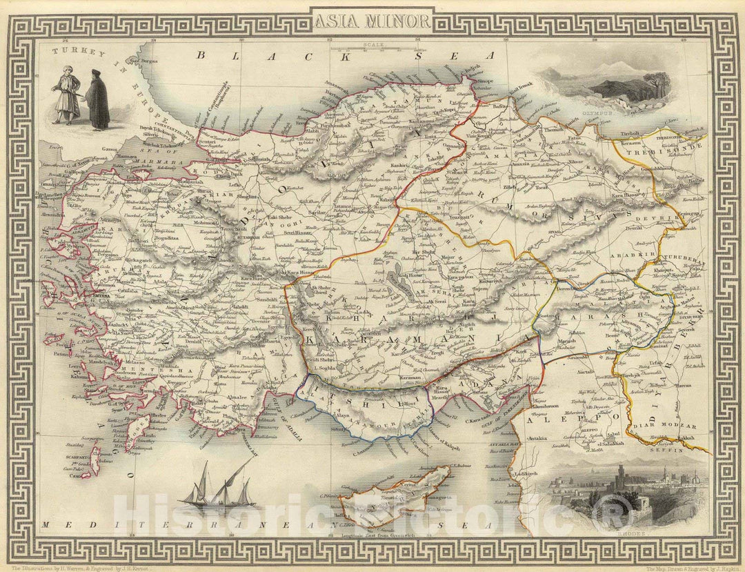 Historic Map : 1851 Asia Minor. - Vintage Wall Art