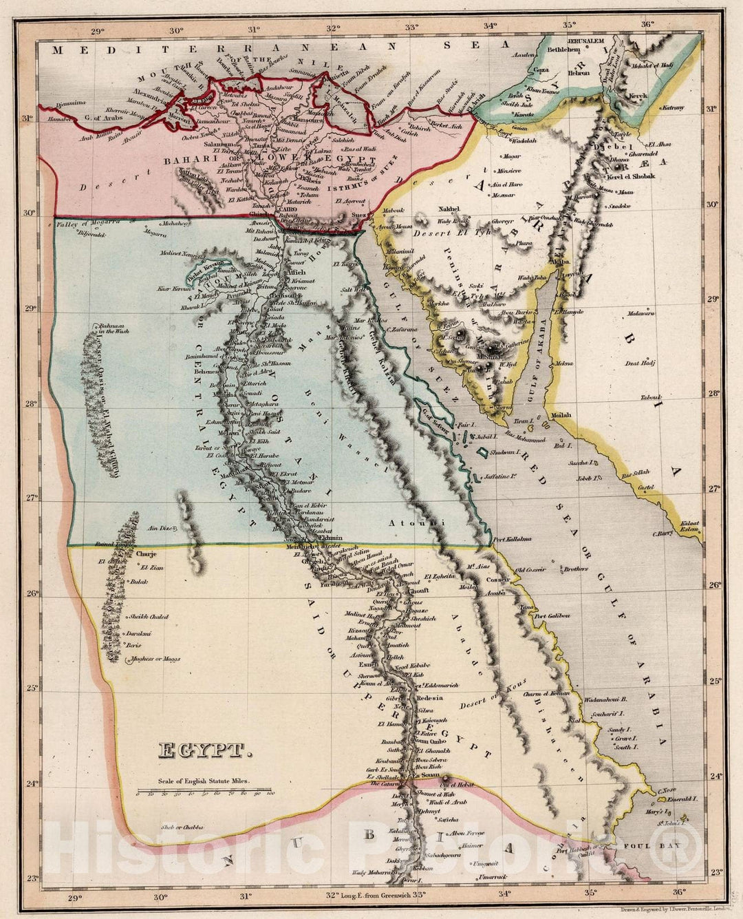 Historic Map : 1832 Egypt. v1 - Vintage Wall Art