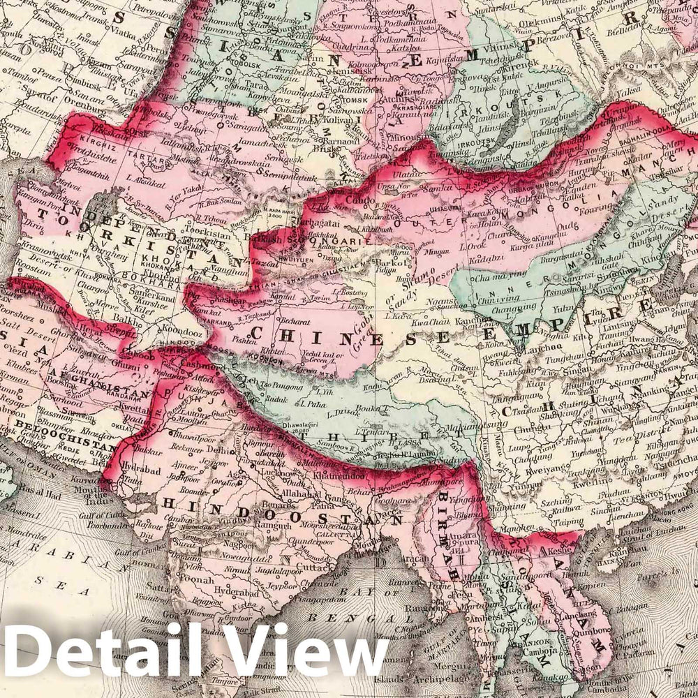 Historic Map : 1874 Asia. v1 - Vintage Wall Art