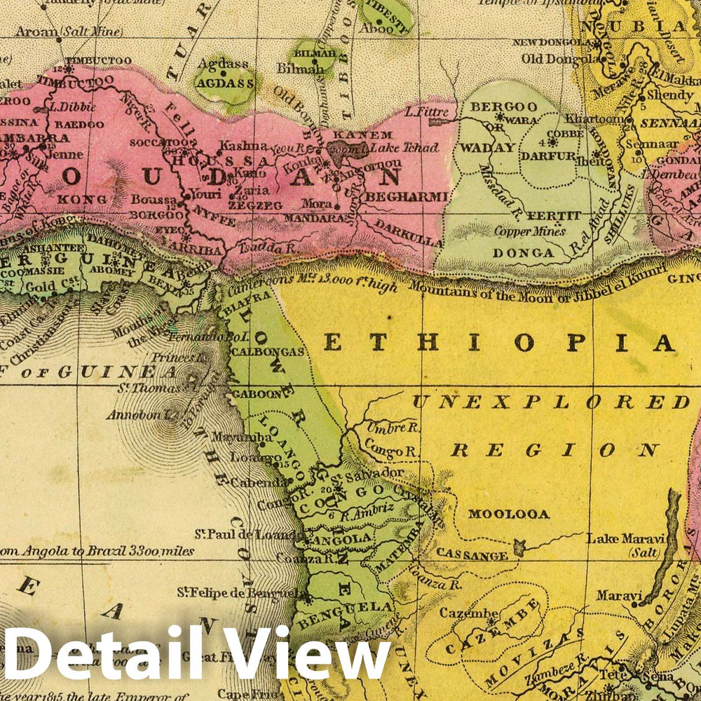 Historic Map : School Atlas - 1847 Africa. - Vintage Wall Art