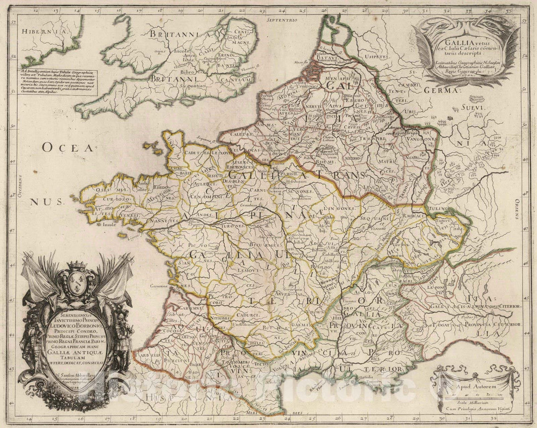 Historic Map : 1702 Old France. - Vintage Wall Art