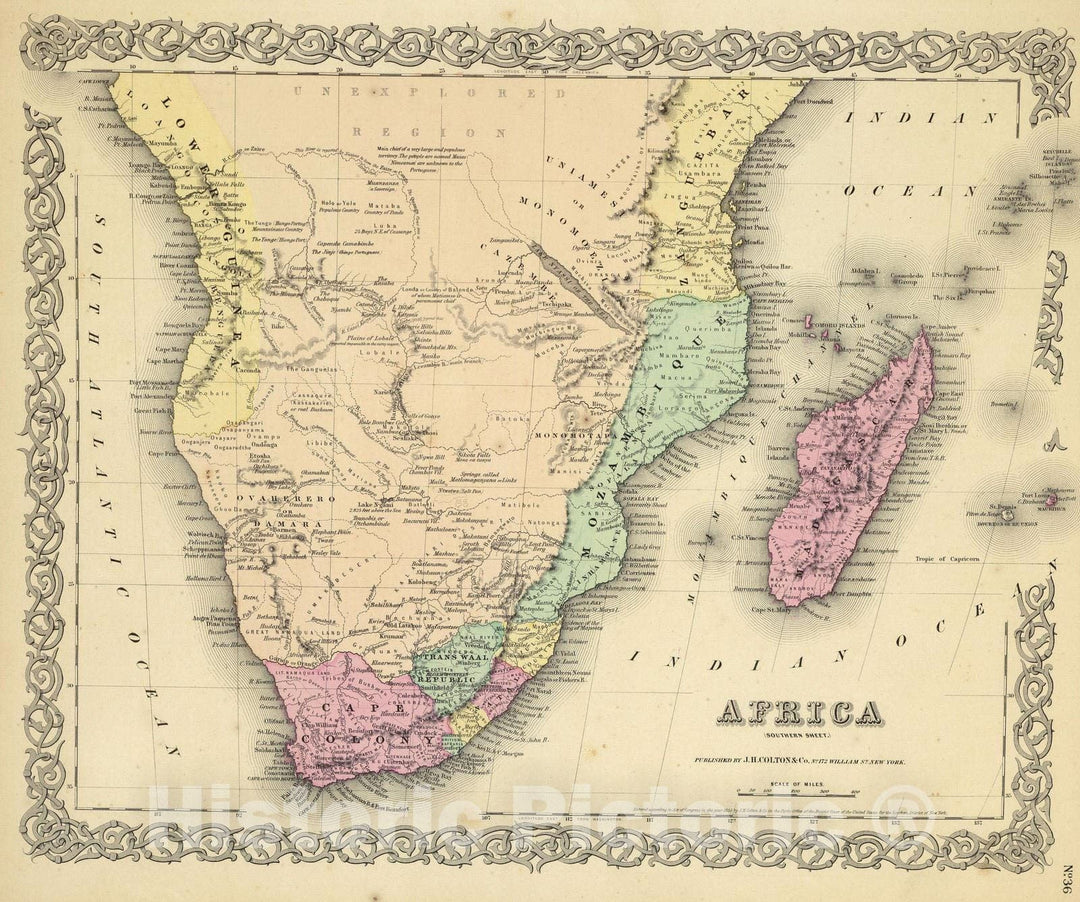 Historic Map : 1856 Africa Southern Sheet. - Vintage Wall Art