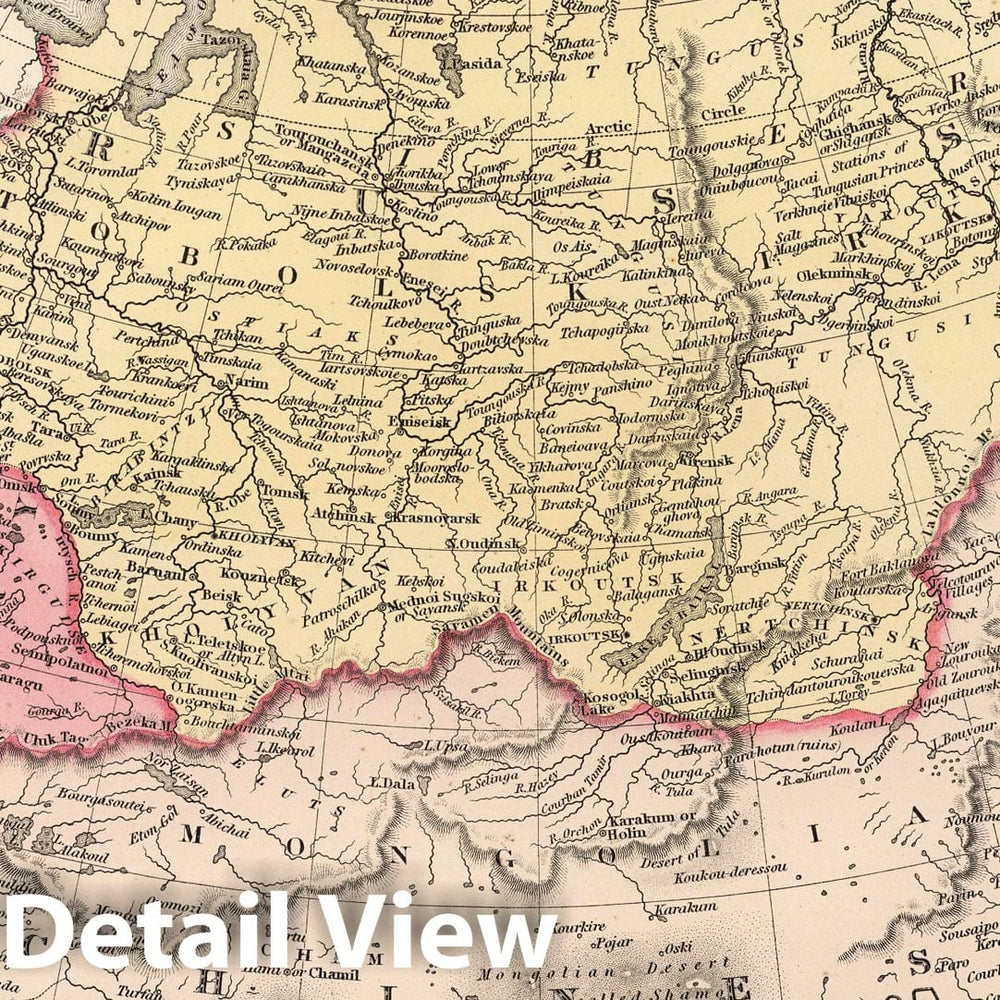 Historic Map : 1857 Russia in Asia and Tartary - Vintage Wall Art