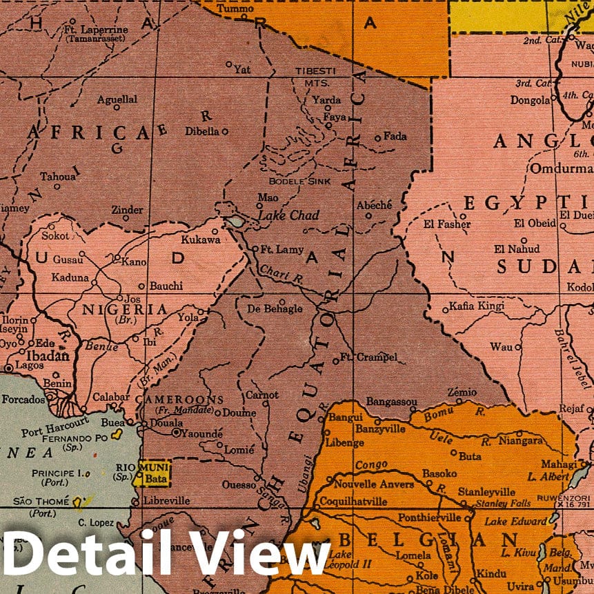 Historic Map : 1943 Africa - Vintage Wall Art