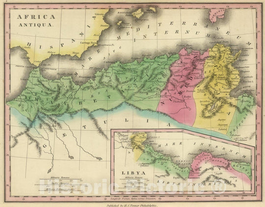 Historic Map : Morocco; Lybia, Northwest Africa 1826 Africa Antiqua. (1826) , Vintage Wall Art