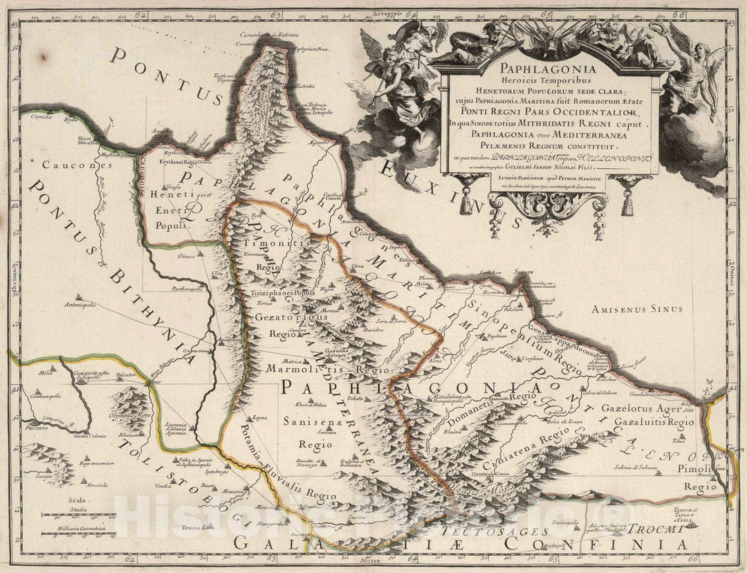 Historic Map : 1697 Paphlagonia Anatolia, Turkey. - Vintage Wall Art