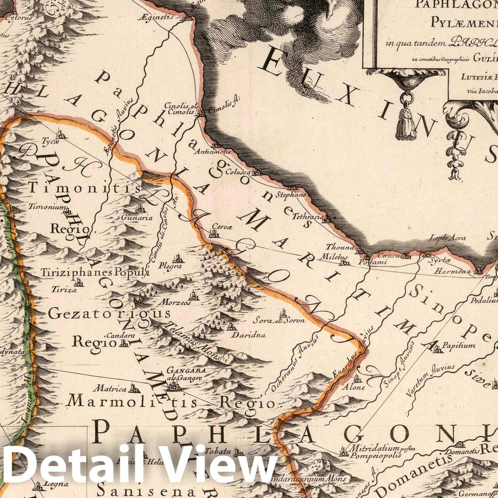 Historic Map : 1697 Paphlagonia Anatolia, Turkey. - Vintage Wall Art