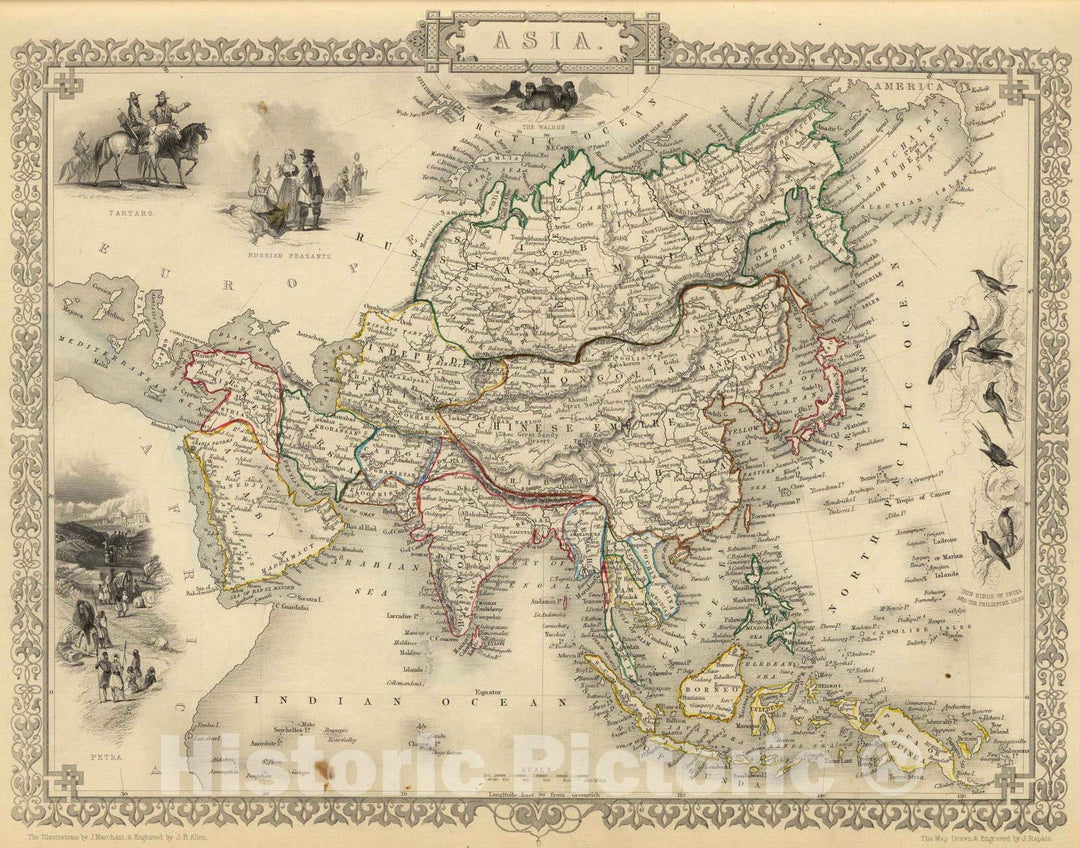 Historic Map : 1851 Asia. - Vintage Wall Art