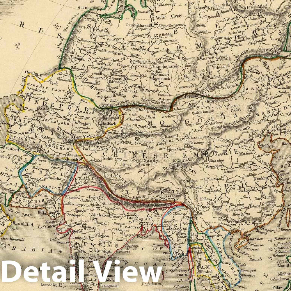 Historic Map : 1851 Asia. - Vintage Wall Art