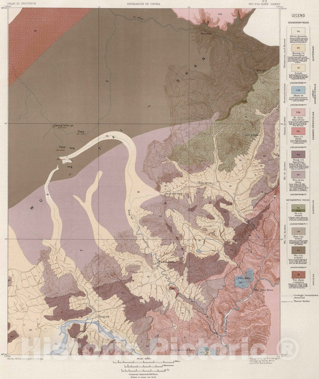 Historic Map : China, 1906 C-I. Wu-Tai Hien Sheet. , Vintage Wall Art