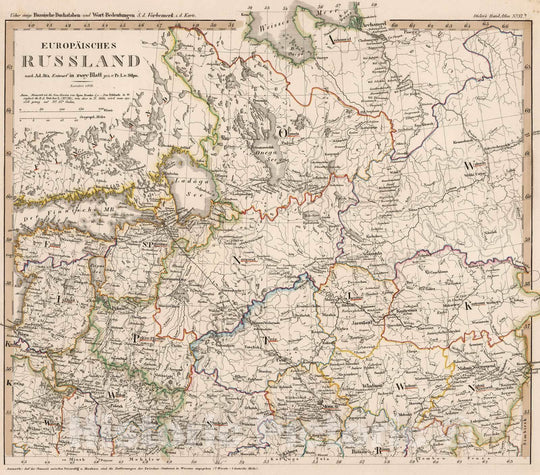 Historic Map : Russian Federation, 1852 Europaisches Russland (Russia in Europe). , Vintage Wall Art