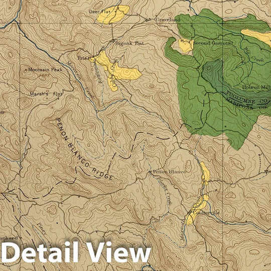 Historic Map : Geologic Atlas - 1900 Plate CXV. Sonora Quadrangle, California. Land Classification and Density of Standing Timber. - Vintage Wall Art