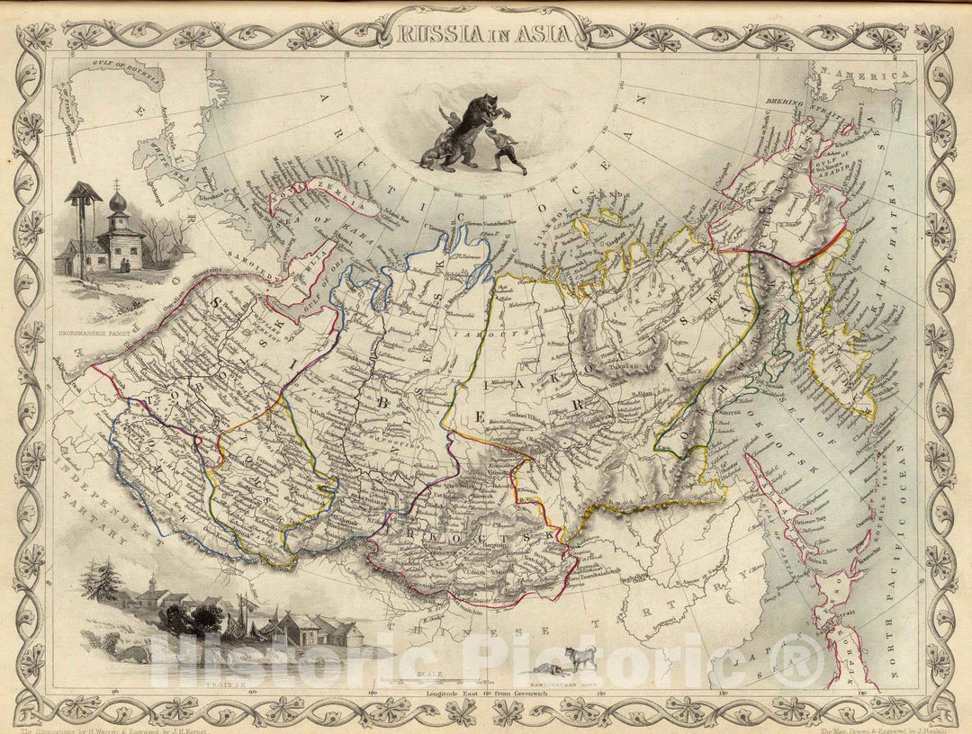 Historic Map : 1851 Russia In Asia. - Vintage Wall Art