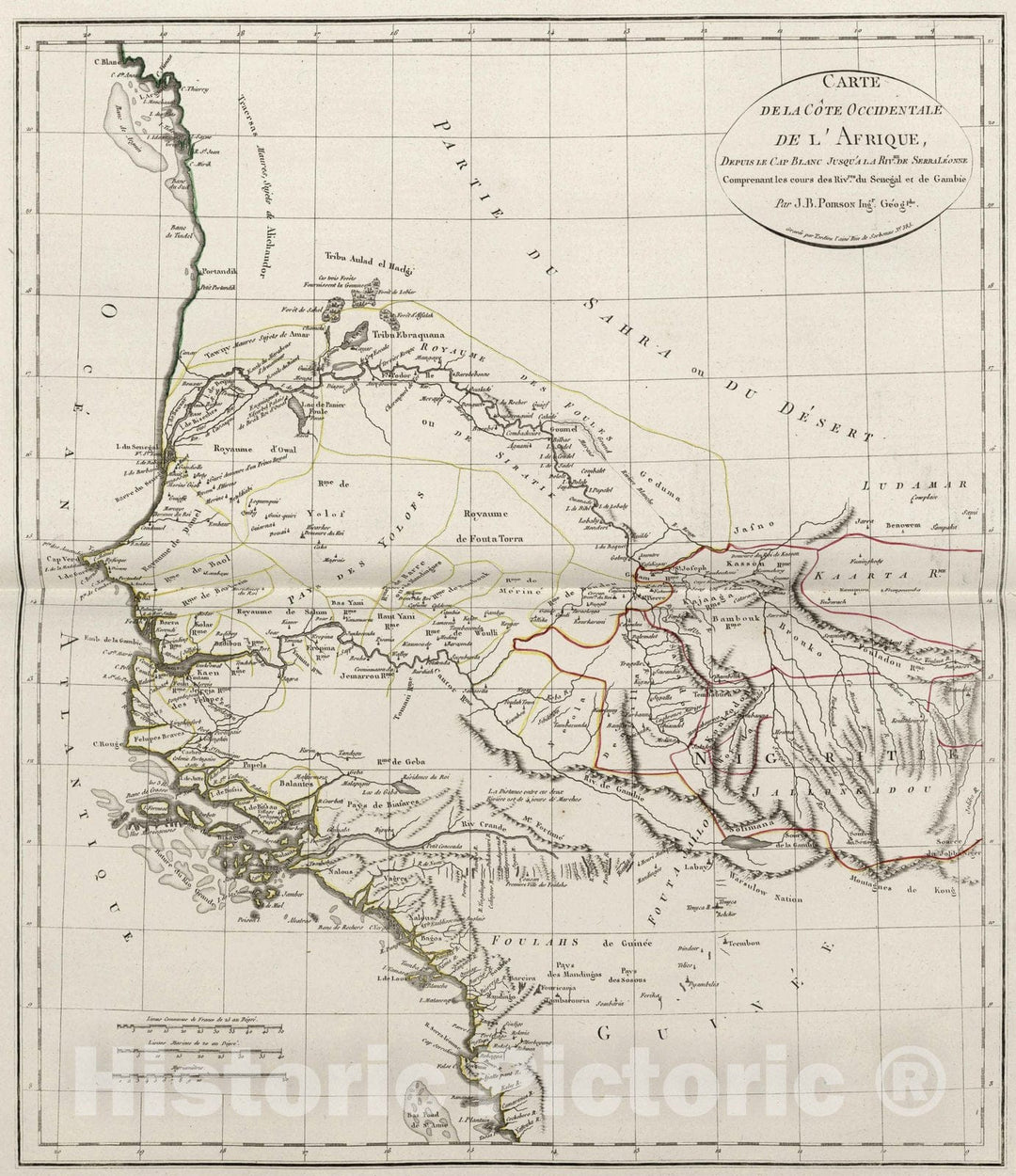 Historic Map : West Africa 1804 XXVIII. Carte de la Cote Occidentale de l'Afrique. , Vintage Wall Art