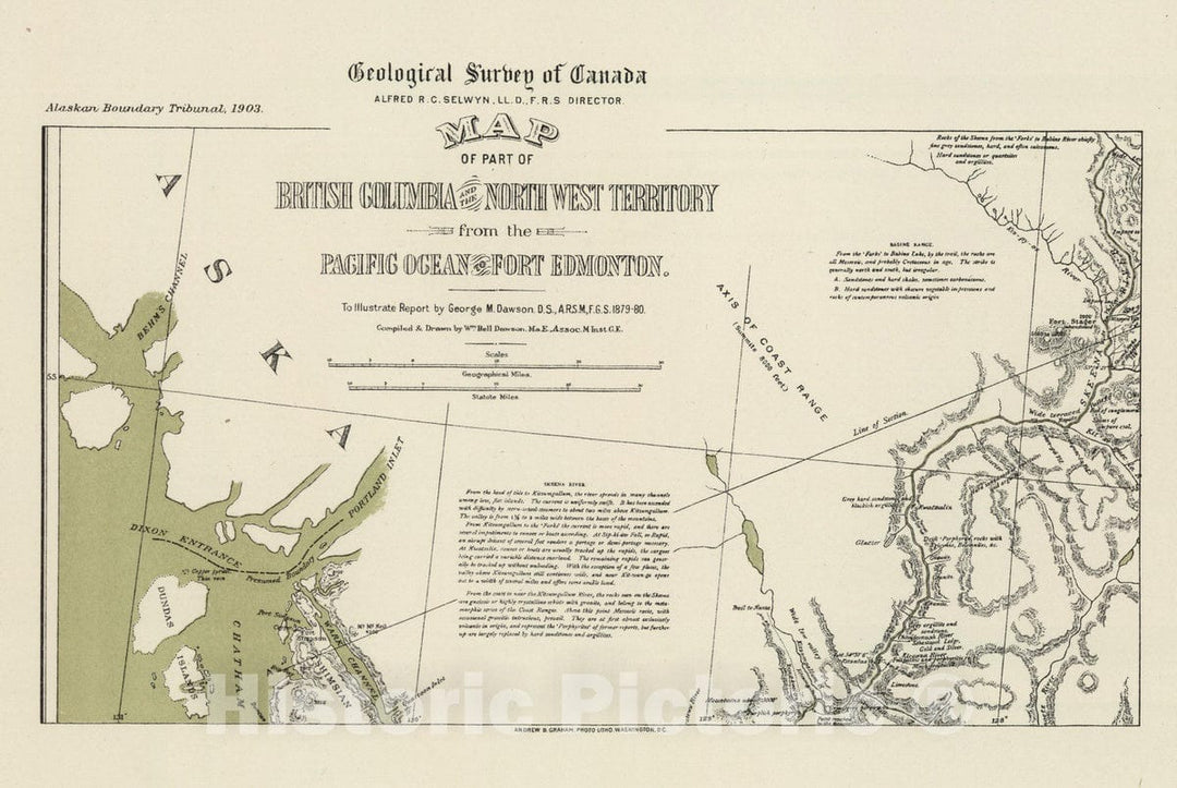 Historic Map : 1881 British Columbia and Northwest Territory (portion). - Vintage Wall Art