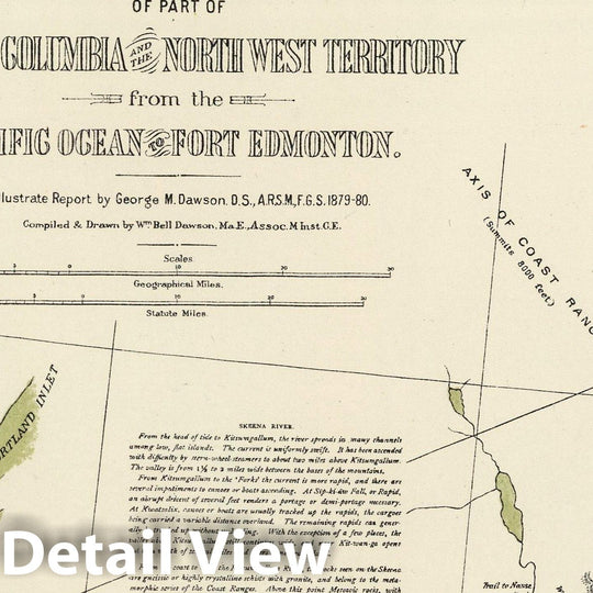 Historic Map : 1881 British Columbia and Northwest Territory (portion). - Vintage Wall Art