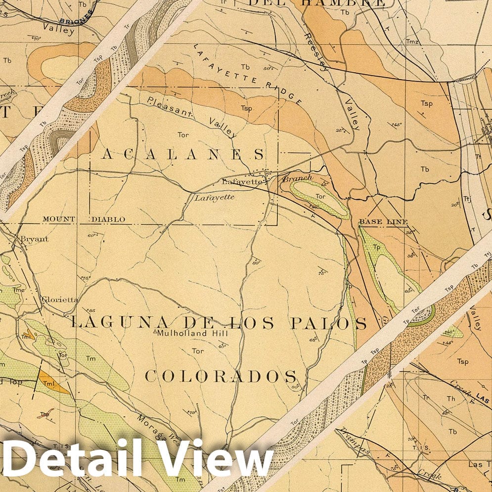 Historic Map : Geologic Atlas - 1914 Concord Quadrangle. Structure Sections. - Vintage Wall Art