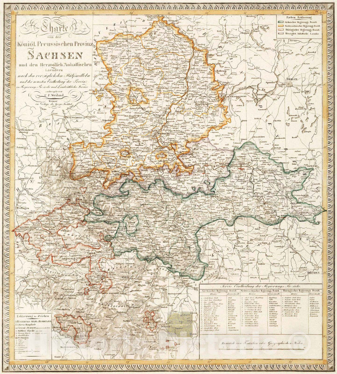 Historic Map : 1817 XVII. Saxony, Poland. - Vintage Wall Art