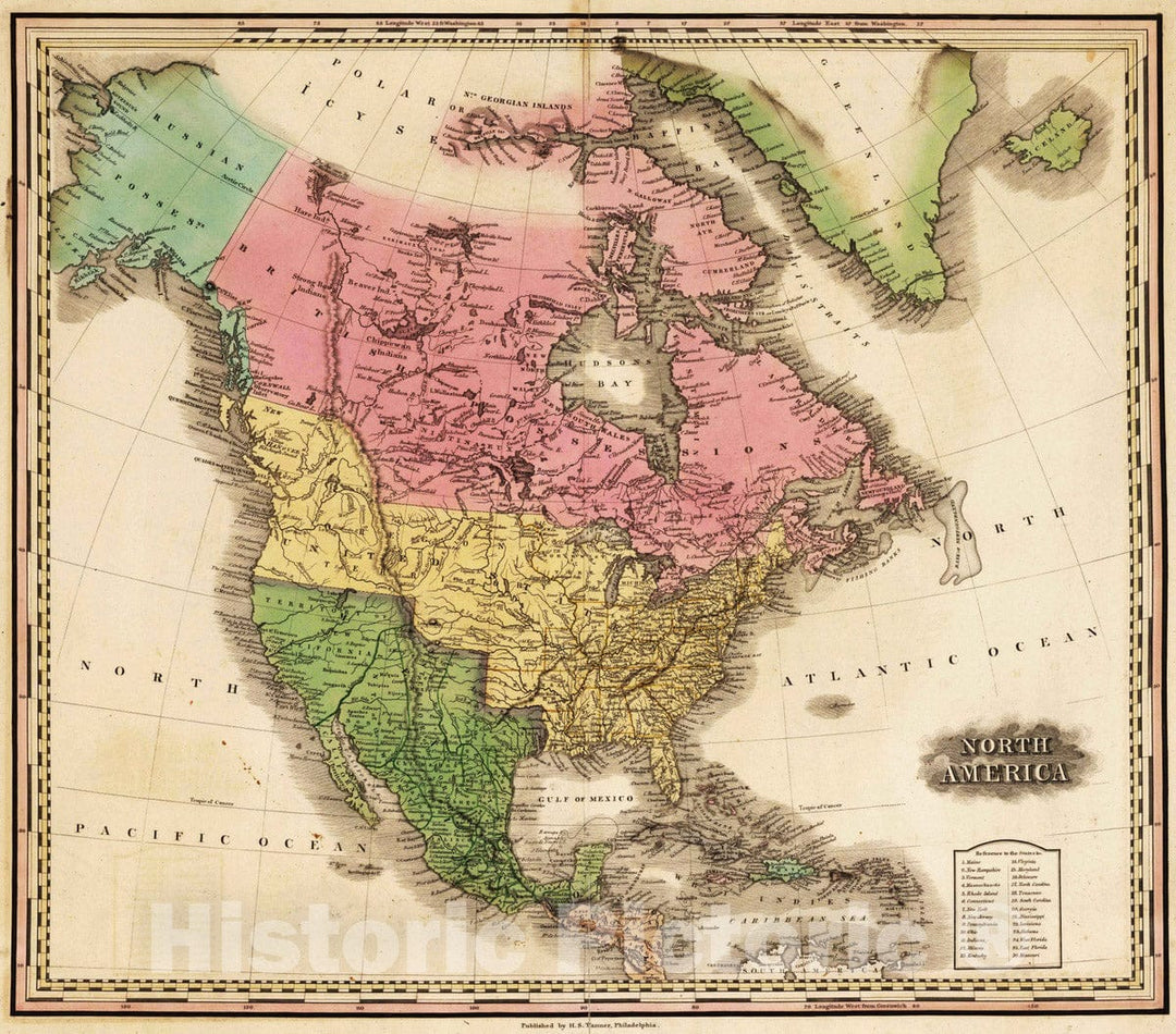 Historic Map : School Atlas - 1826 North America. - Vintage Wall Art