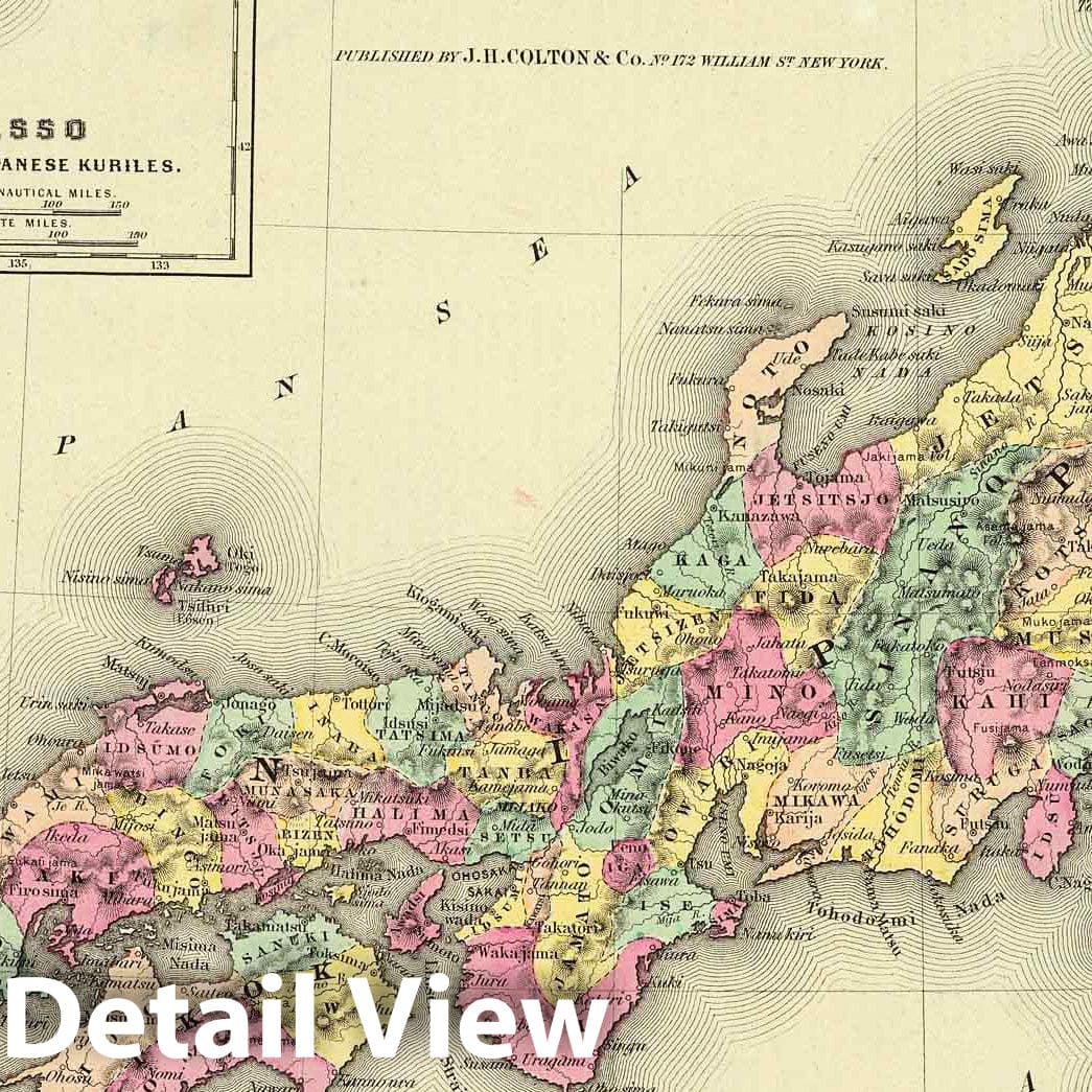 Historic Map : 1856 Japan Nippon, Kiusiu, Sikok, Yesso And The Japanese Kuriles. - Vintage Wall Art