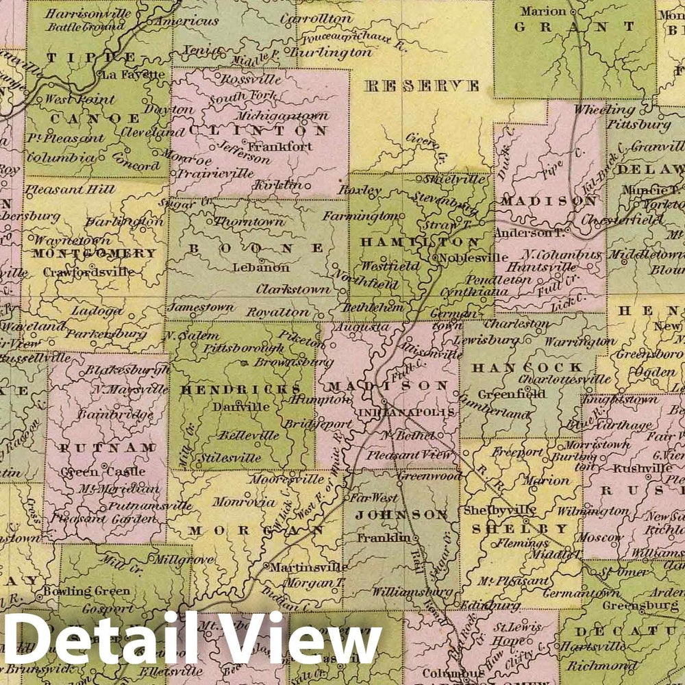 Historic Map : 1841 Indiana. - Vintage Wall Art