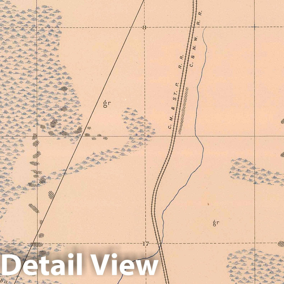 Historic Map : Geologic Atlas - 1896 Detailed Geology Sheet XIII. - Vintage Wall Art