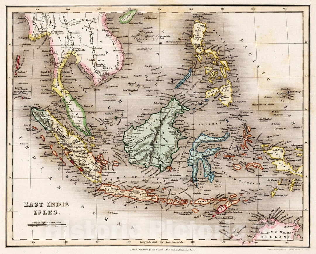 Historic Map : 1832 East India Isles. - Vintage Wall Art