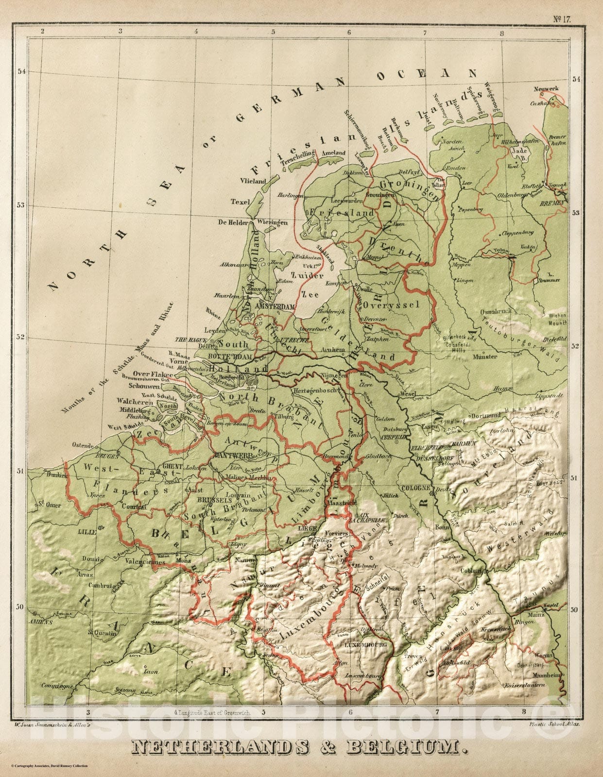 Historic Map : 1880 Netherlands & Belgium. v2 - Vintage Wall Art